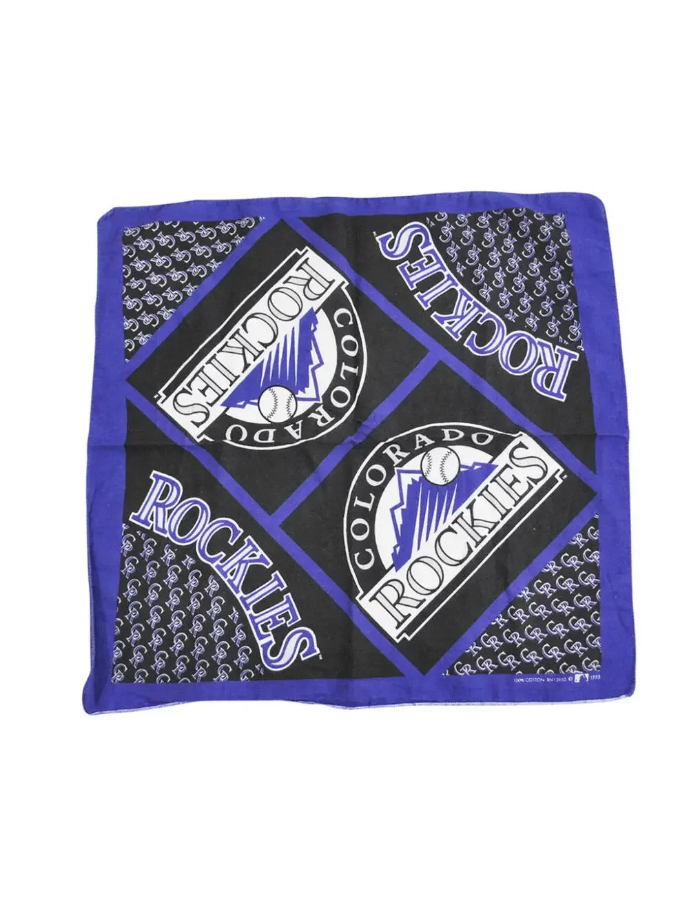 Vintage Colorado Rockies 1995 MLB Baseball Black Purple 90s Bandana